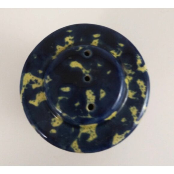 Vintage Spackleware Stoneware Blue Milk Can Salt & Pepper Shakers USA - Picture 15 of 16